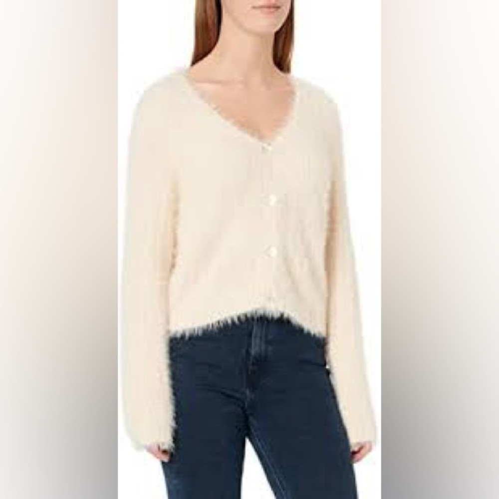 Vero Moda Cream Fuzzy Cardigan